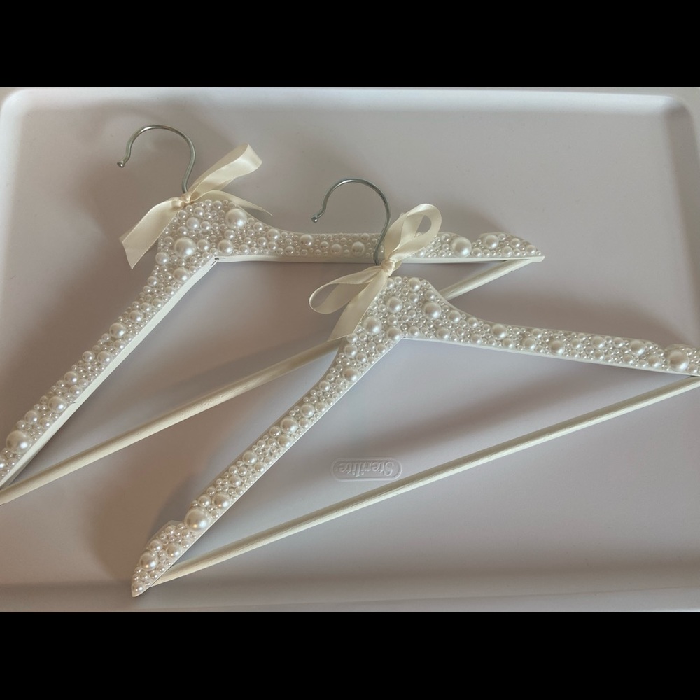 Ivory pearl bridal hangers